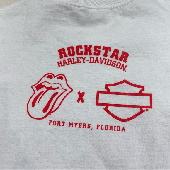 Harley-Davidson Rolling Stones White T-Shirt Size L - Picture 7 of 7